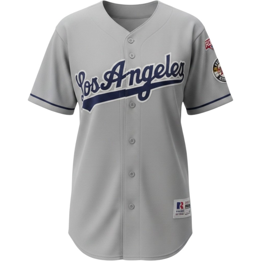 Russell Athletic Los Angeles Dodgers Jackie Robinson‎ Heroes 42 Patch Jersey 52